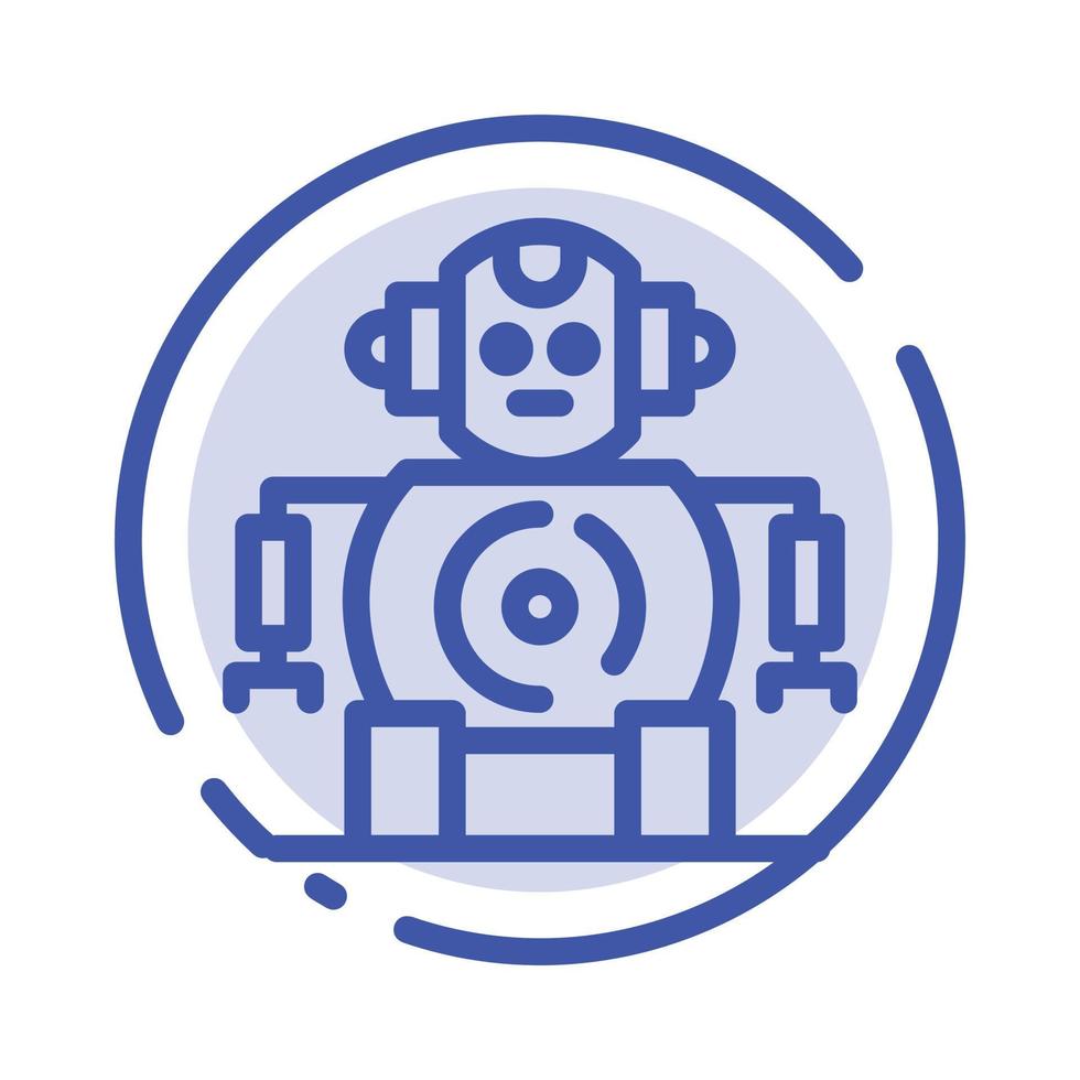 Cnc Robotics Technology Blue Dotted Line Line Icon vector