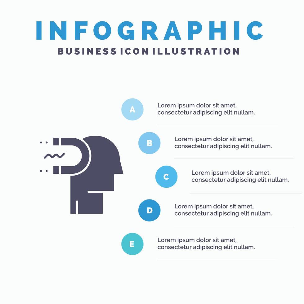 Power Influence Engagement Human Influence Lead Solid Icon Infographics 5 Steps Presentation Backgro vector