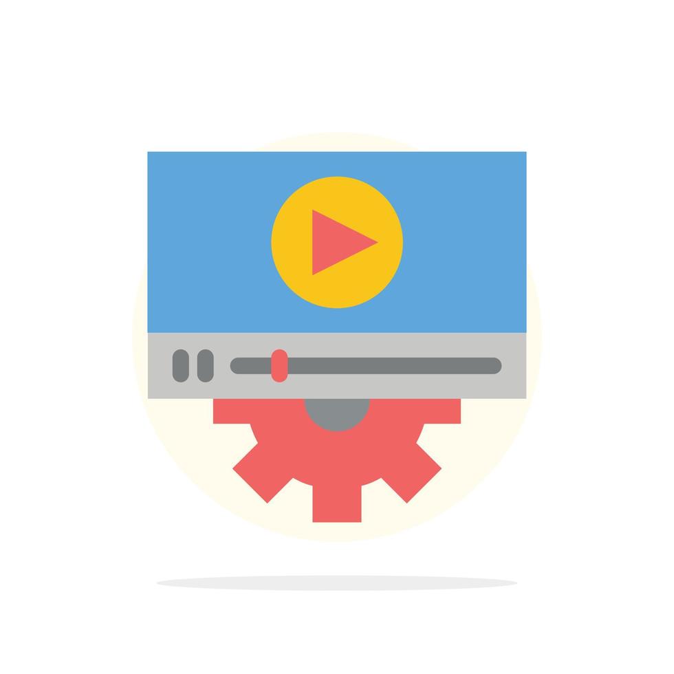 Video Play Setting Design Abstract Circle Background Flat color Icon vector