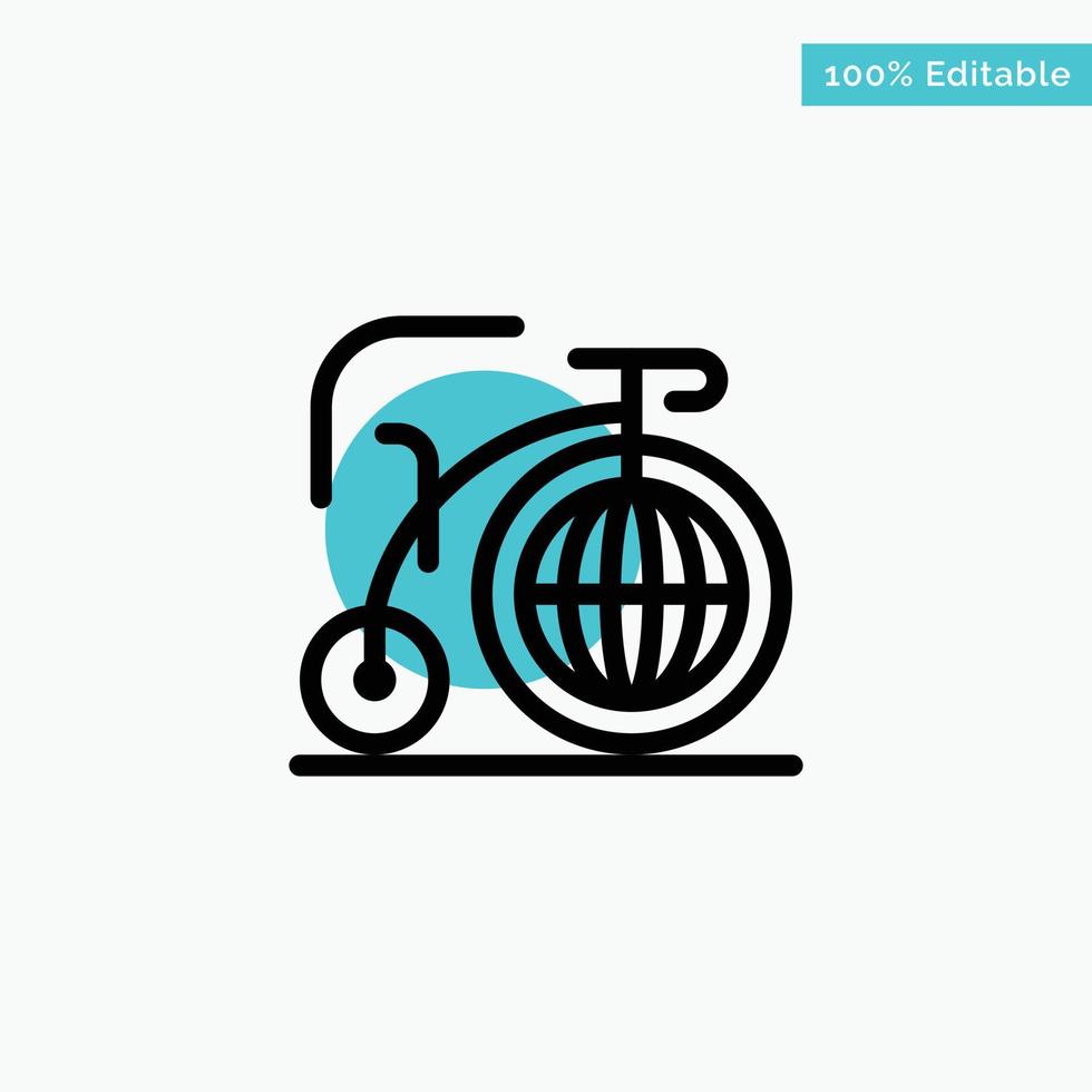 gran bicicleta sueño inspiración turquesa resaltar círculo punto vector icono