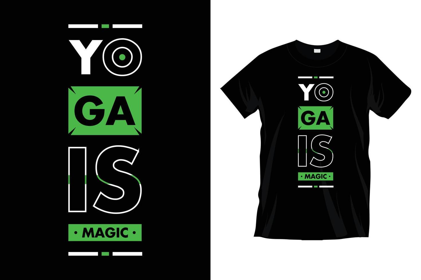 Yoga is magic. Modern yoga exercise meditation typography t shirt design for prints, apparel, vector, art, illustration, typography, poster, template, trendy black tee shirt design. vector