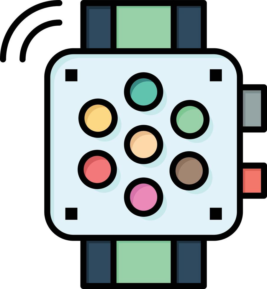 Watch Hand Watch Timer Education  Flat Color Icon Vector icon banner Template