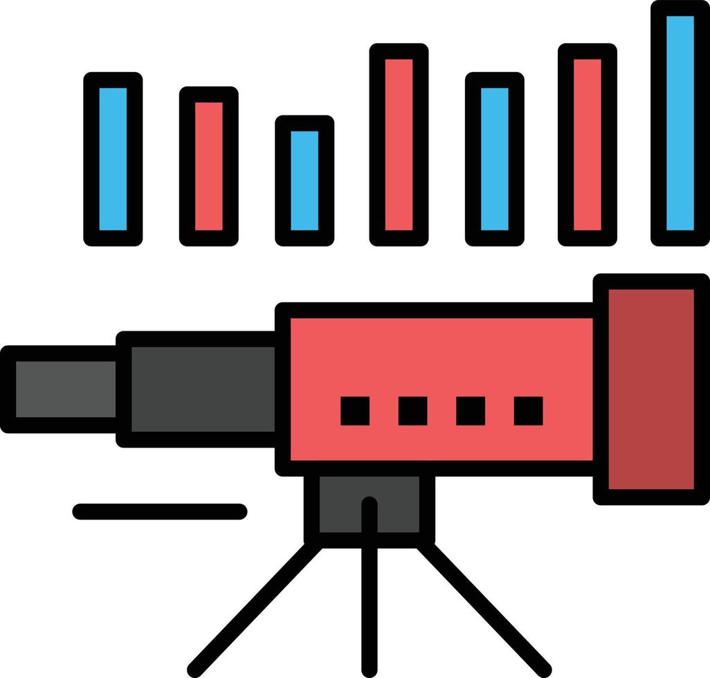 Telescope Business Forecast Forecasting Market Trend Vision  Flat Color Icon Vector icon banner Temp
