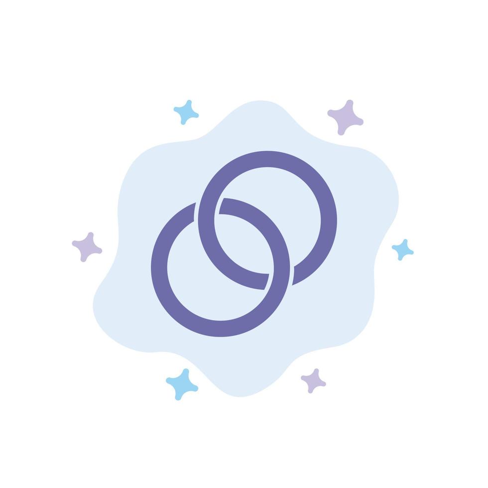 Ring Wedding Couple Engagement Blue Icon on Abstract Cloud Background vector