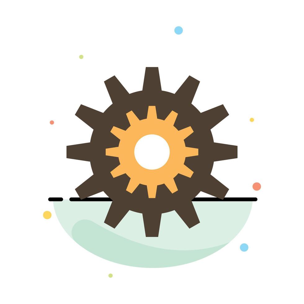 Settings Cog Gear Production System Wheel Work Abstract Flat Color Icon Template vector