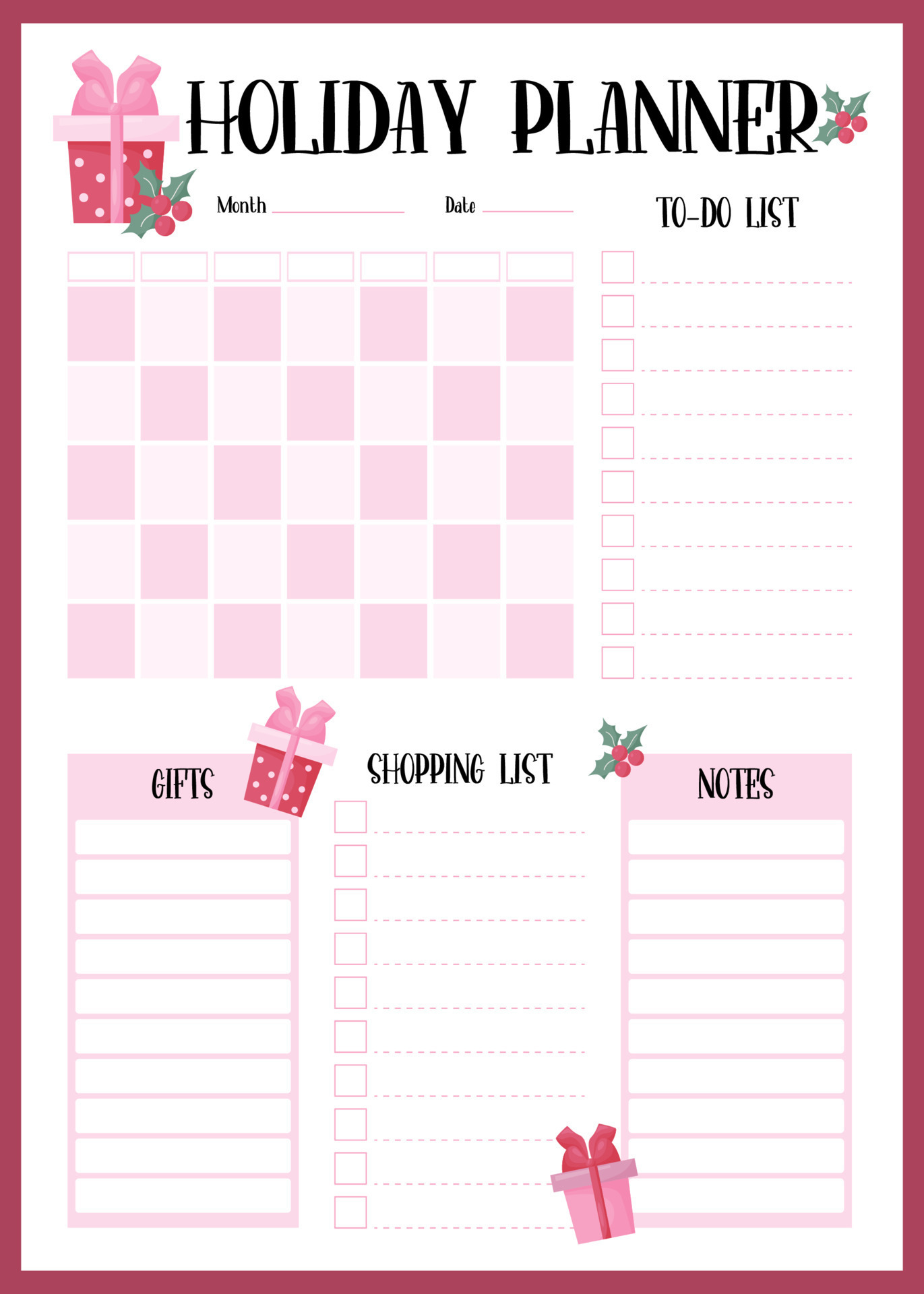 Cute organizer with place for notes. Trendy Christmas To Do List. Vector  planner design template. 8899781 Vector Art at Vecteezy