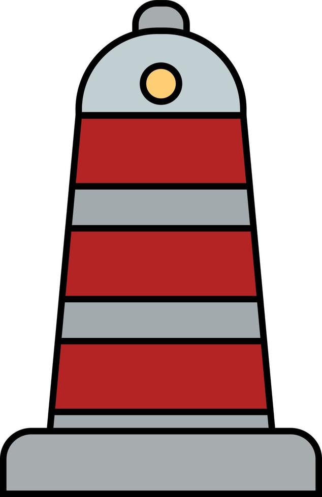 Tall red lighthouse, illustration, on a white background. vector