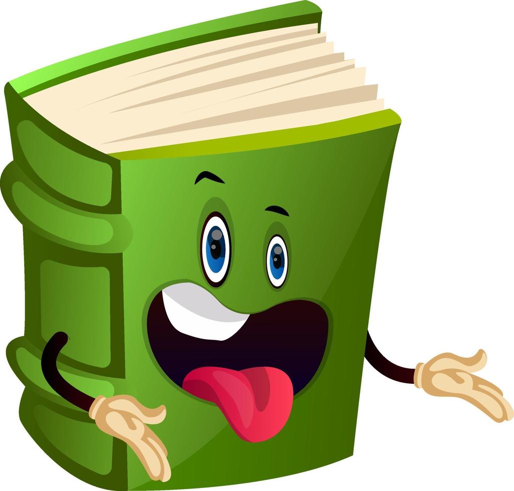 Cartoon book characteris is talking, illustration, vector on white background.