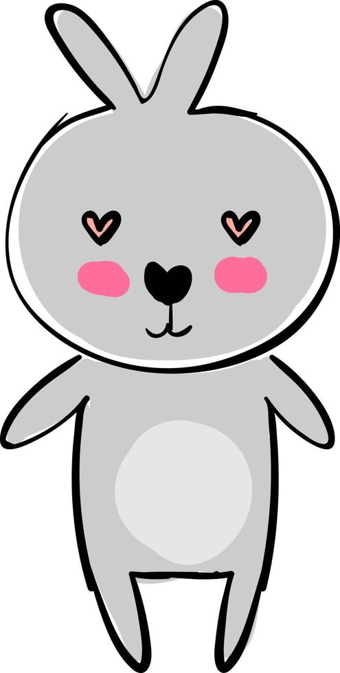 Hare in love, illustration, vector on white background.