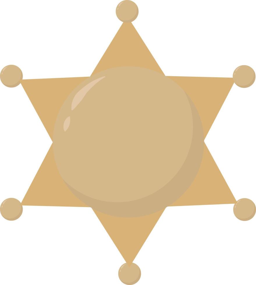 estrella del sheriff, ilustración, vector sobre fondo blanco.