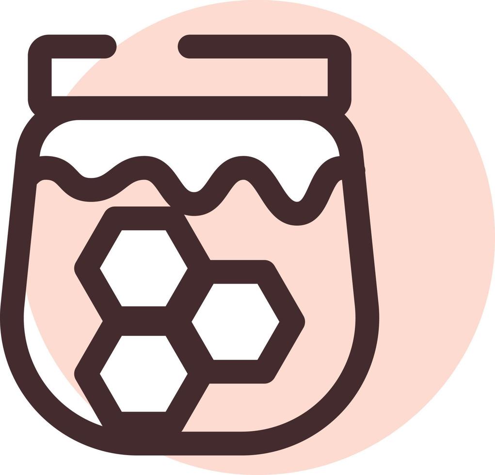 Jar of honey, illustration, vector on a white background.