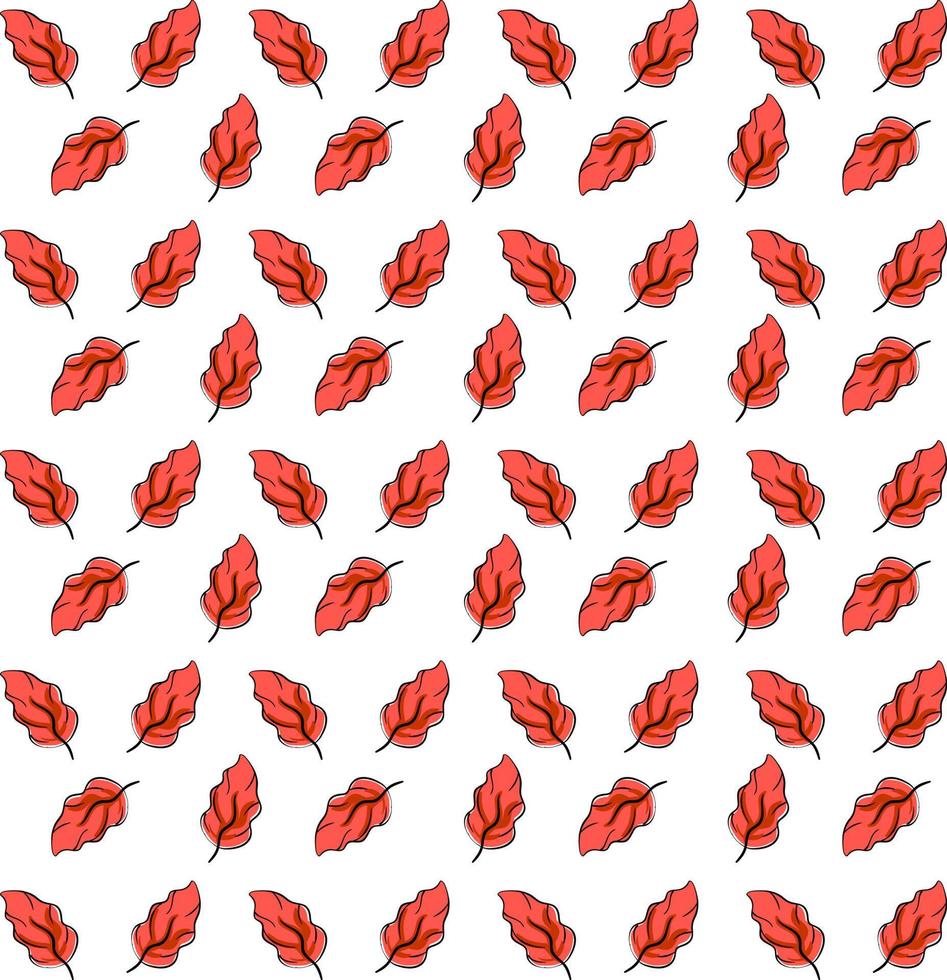 Red feathers wallpaper, illustration, vector on white background