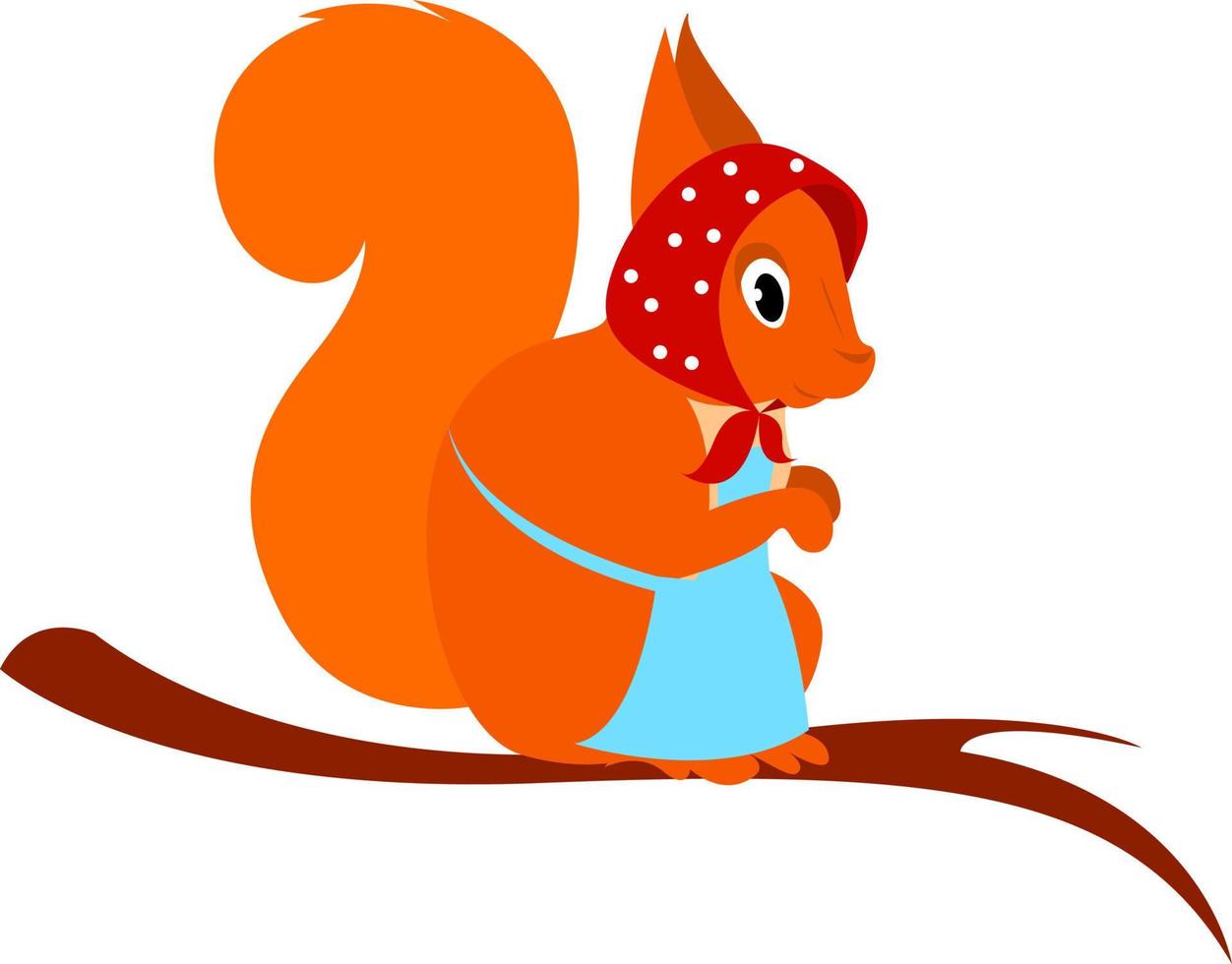 Little squirrel, illustration, vector on white background.
