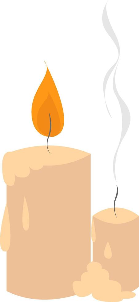 Extinct candle, illustration, vector on white background.