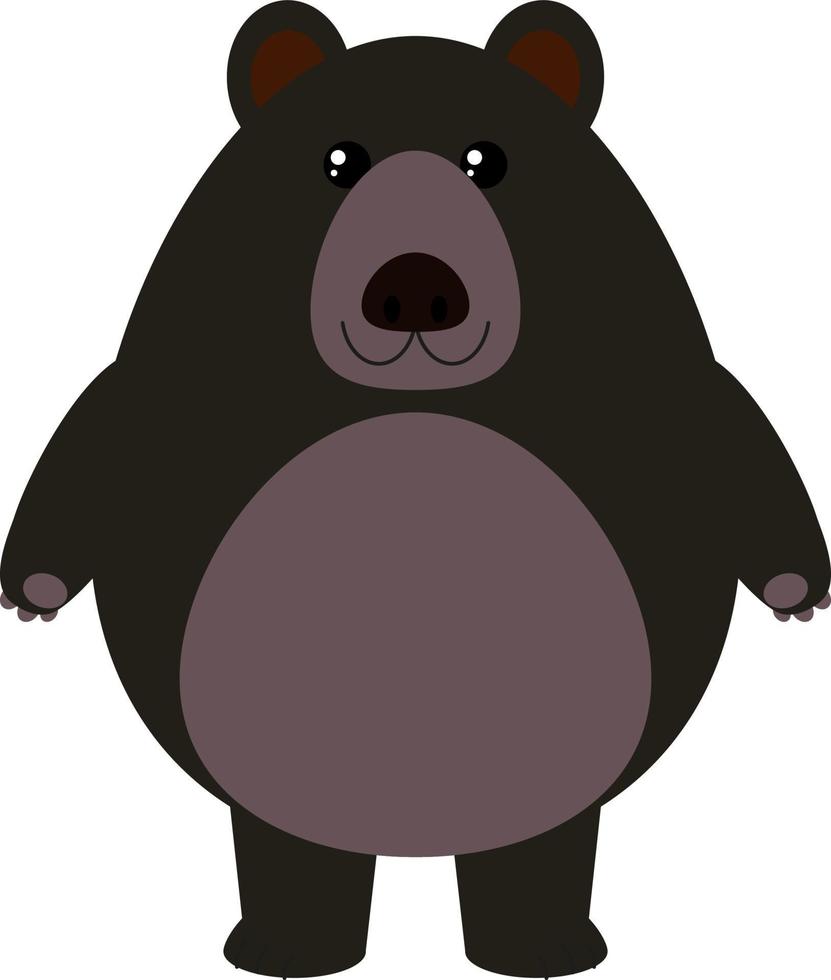 Dark bear, illustration, vector on white background.