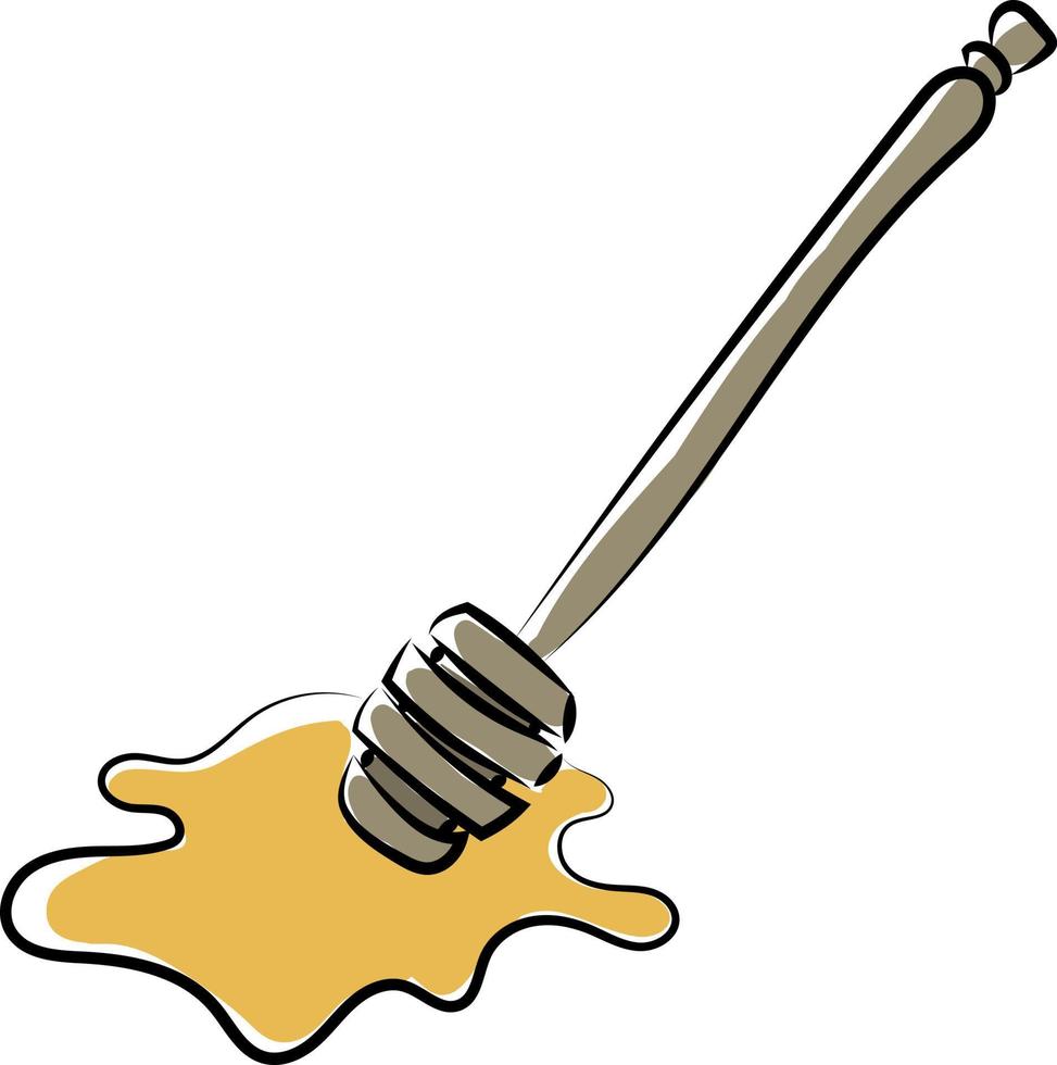 Honey spoon, illustration, vector on white background.