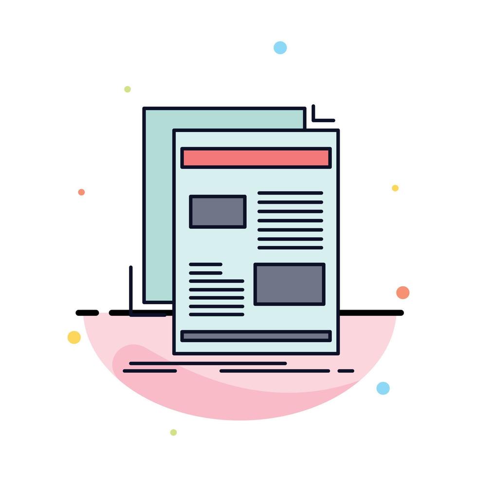 news newsletter newspaper media paper Flat Color Icon Vector