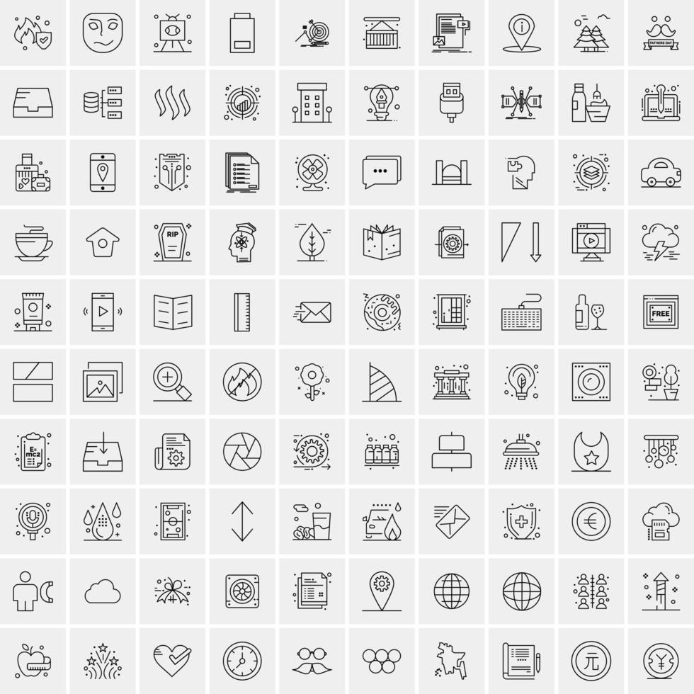 Set of 100 Universal Modern Thin Line Icons for Mobile and Web Mix Business icons Like Arrows Avat vector