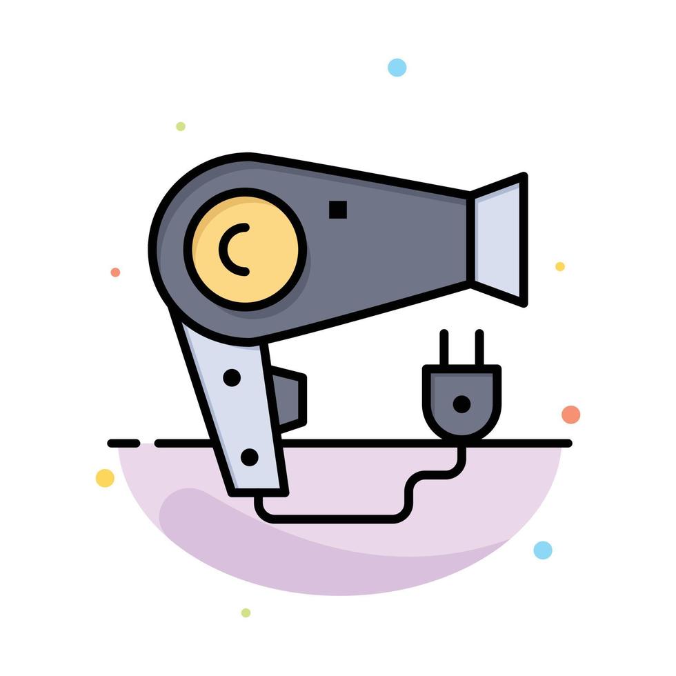 Dryer Hair Hairdryer Plug Abstract Flat Color Icon Template vector