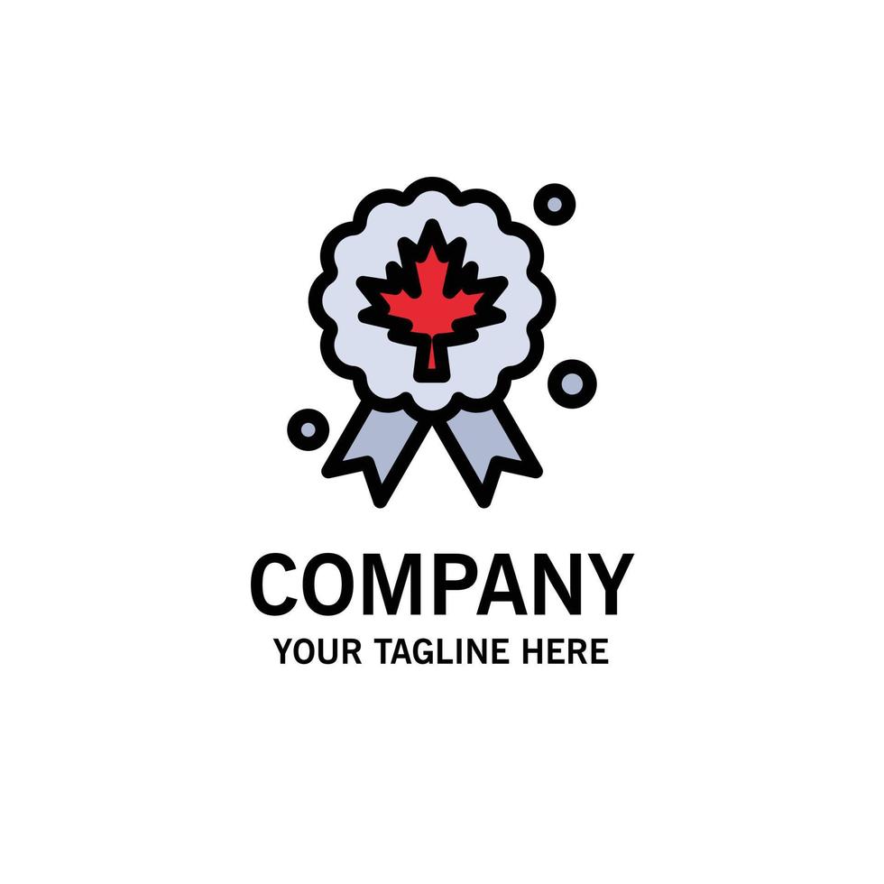 Leaf Award Badge Quality Business Logo Template Flat Color vector