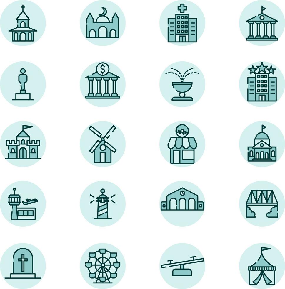 City places, illustration, vector on a white background.