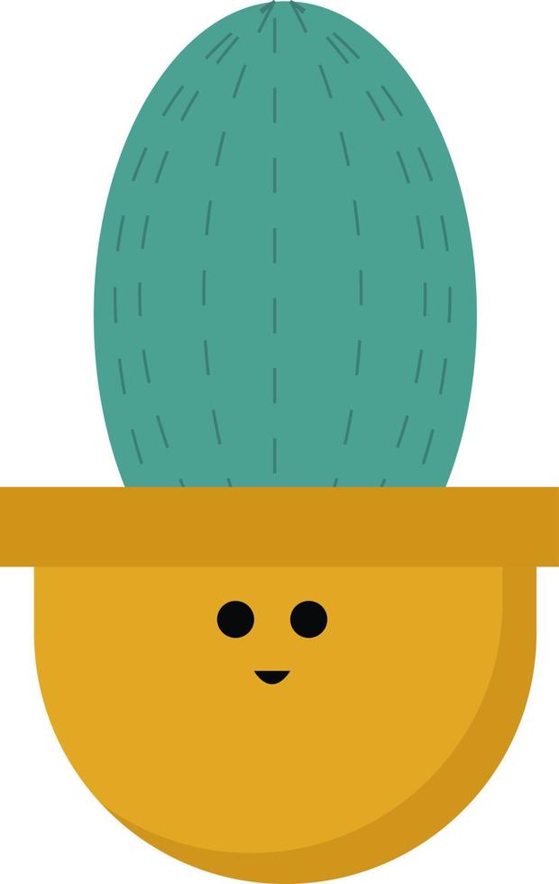 cactus en maceta, ilustración, vector sobre fondo blanco.