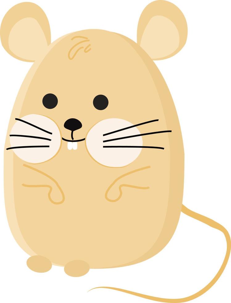 Fat mouse, illustration, vector on white background.