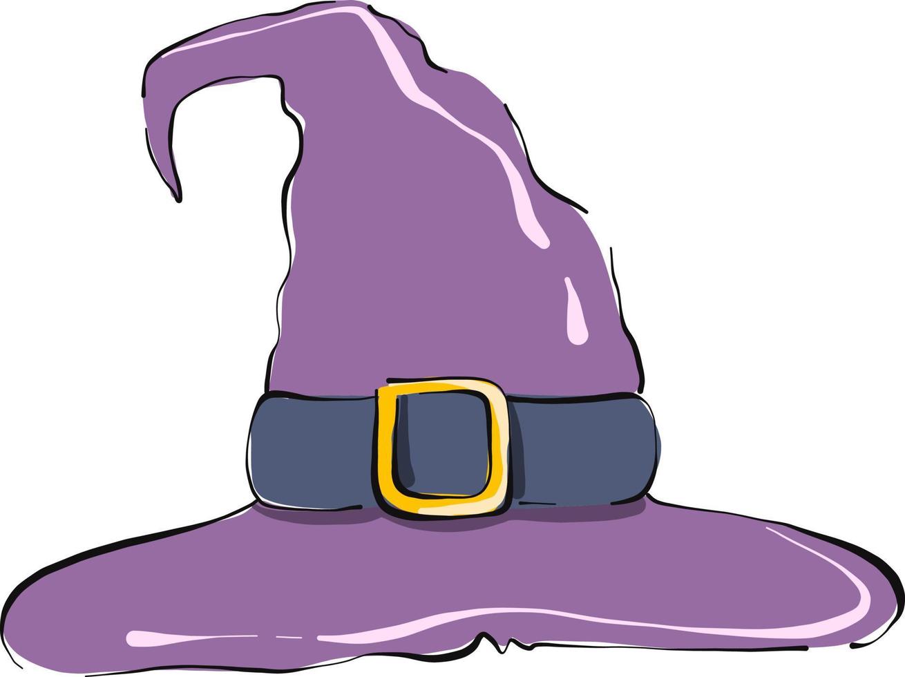 Purple witch hat,illustration,vector on white background vector