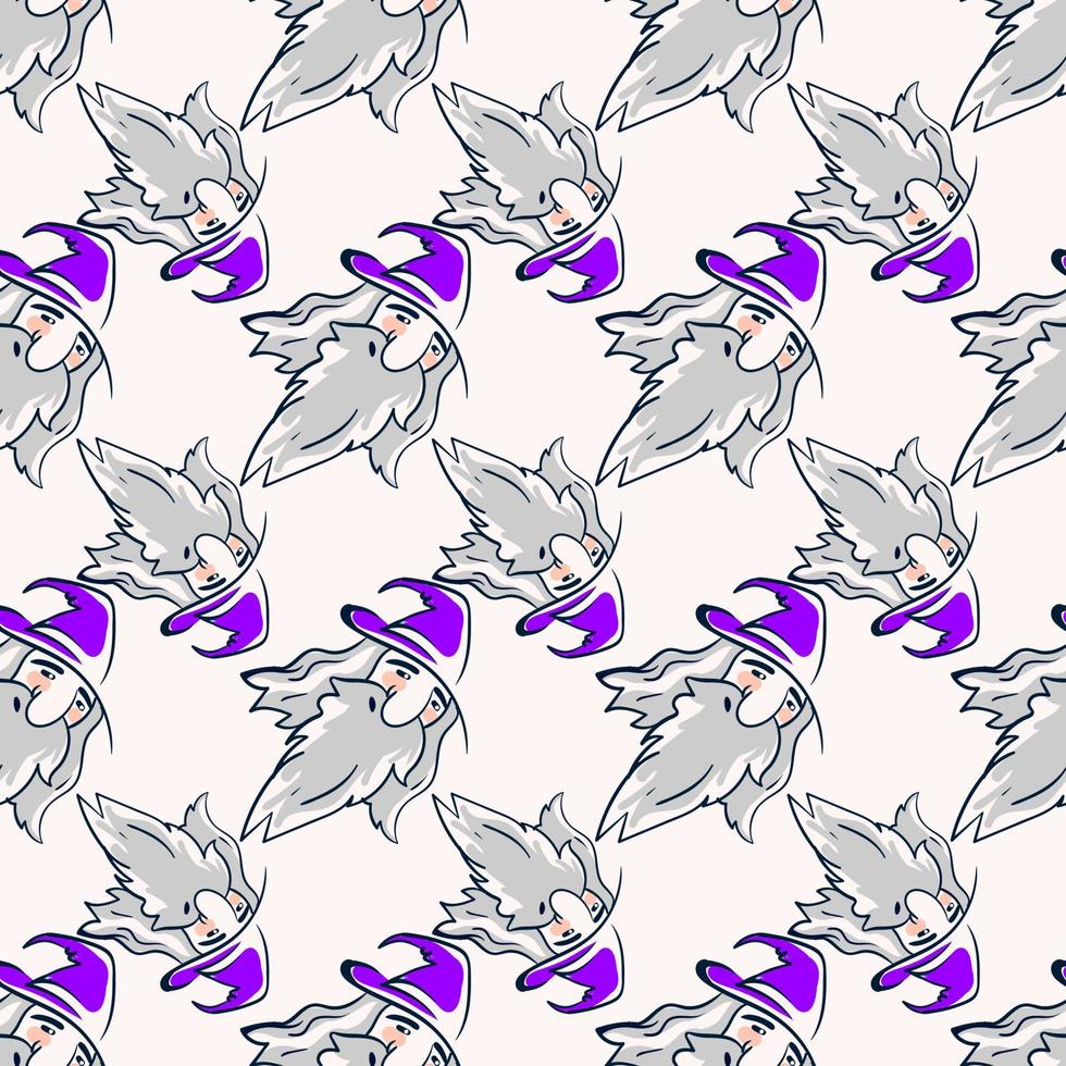 Wizard pattern, seamless pattern on white background. vector