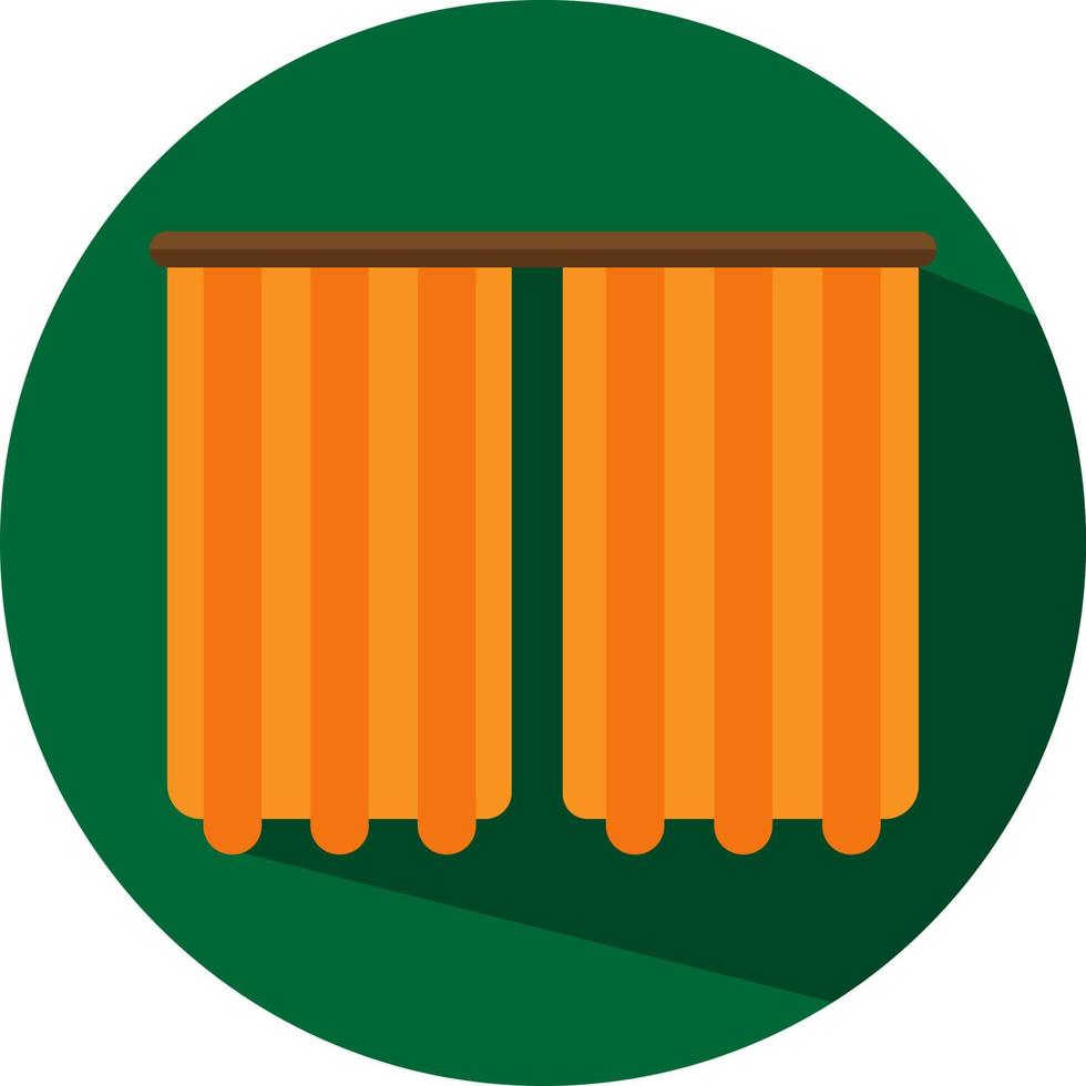 cortina naranja, ilustración, vector, sobre un fondo blanco. vector