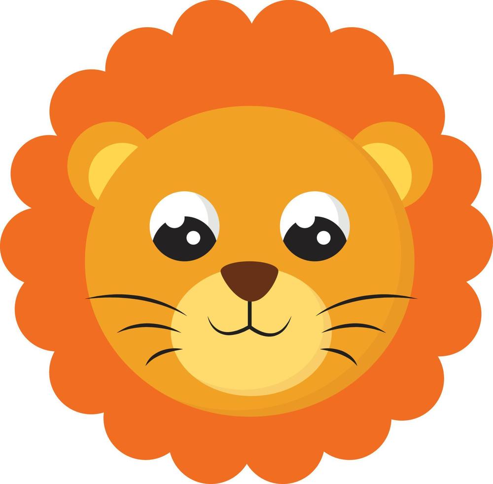 Cute baby lion, illustration, vector on white background.