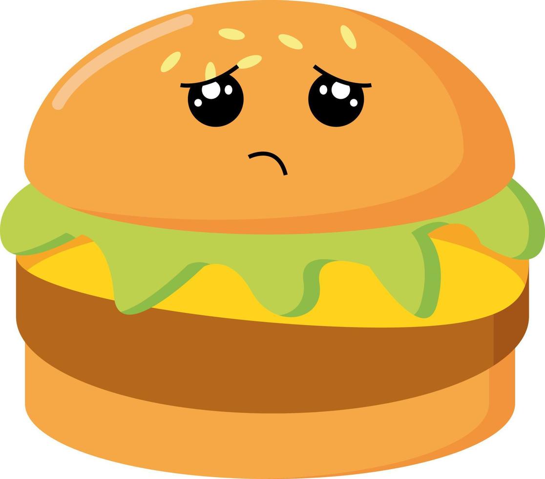 Burger, illustration, vector on white background.