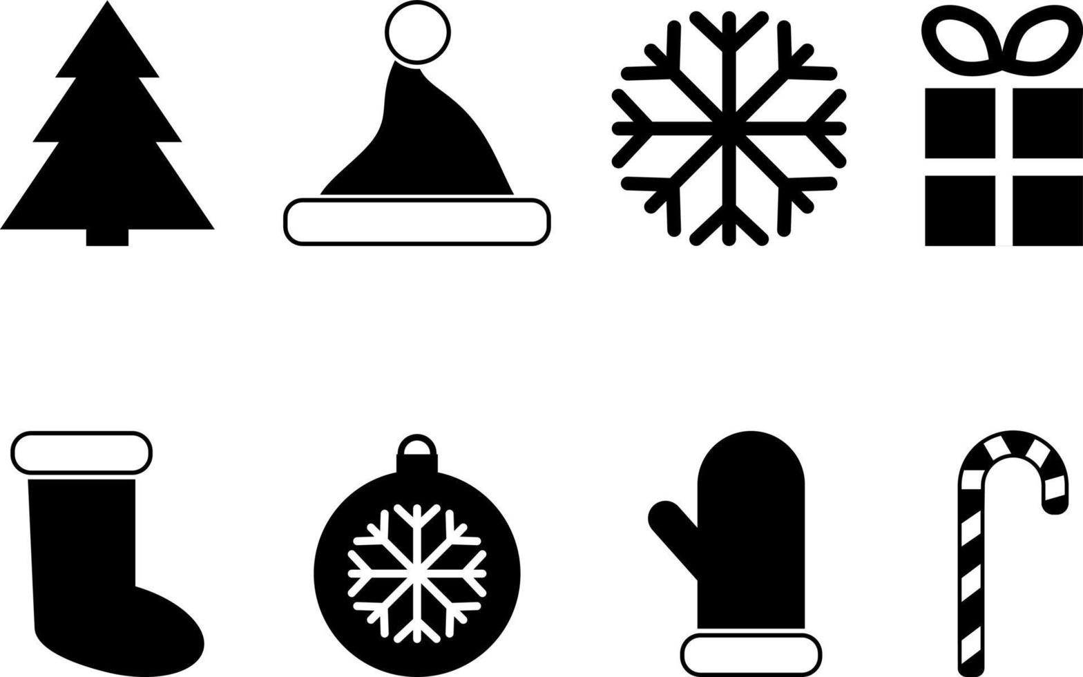 New Year set, icon vector. vector