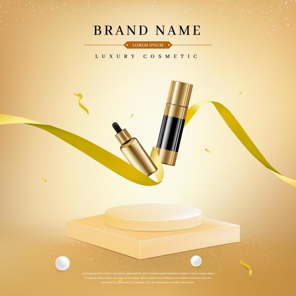 Luxury Cosmetic Products Banner Template vector
