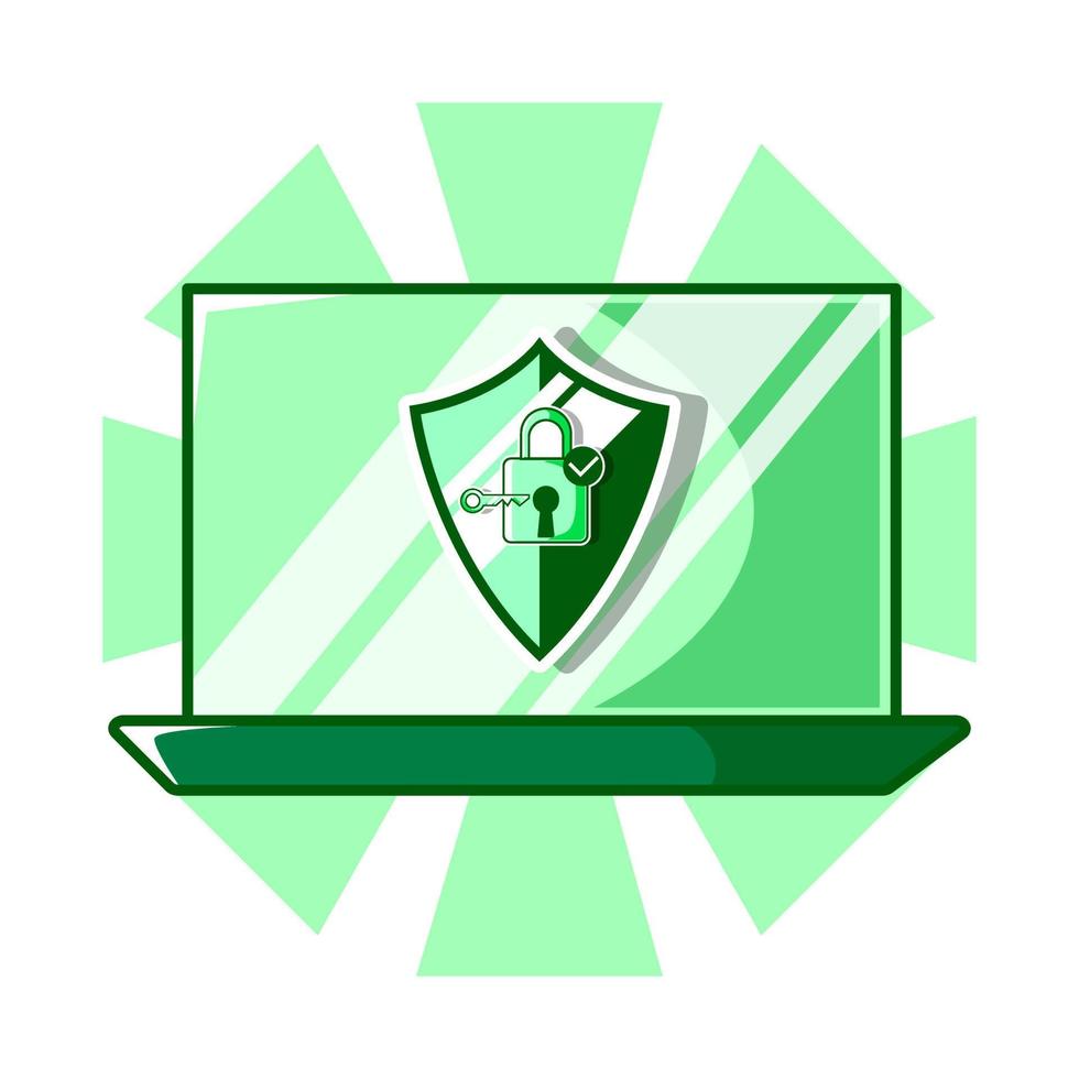 premium vector l vector image of data security icon collection padlock on laptop. white background