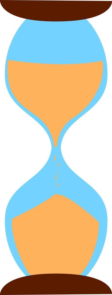 Sand watch, illustration, vector on white background.