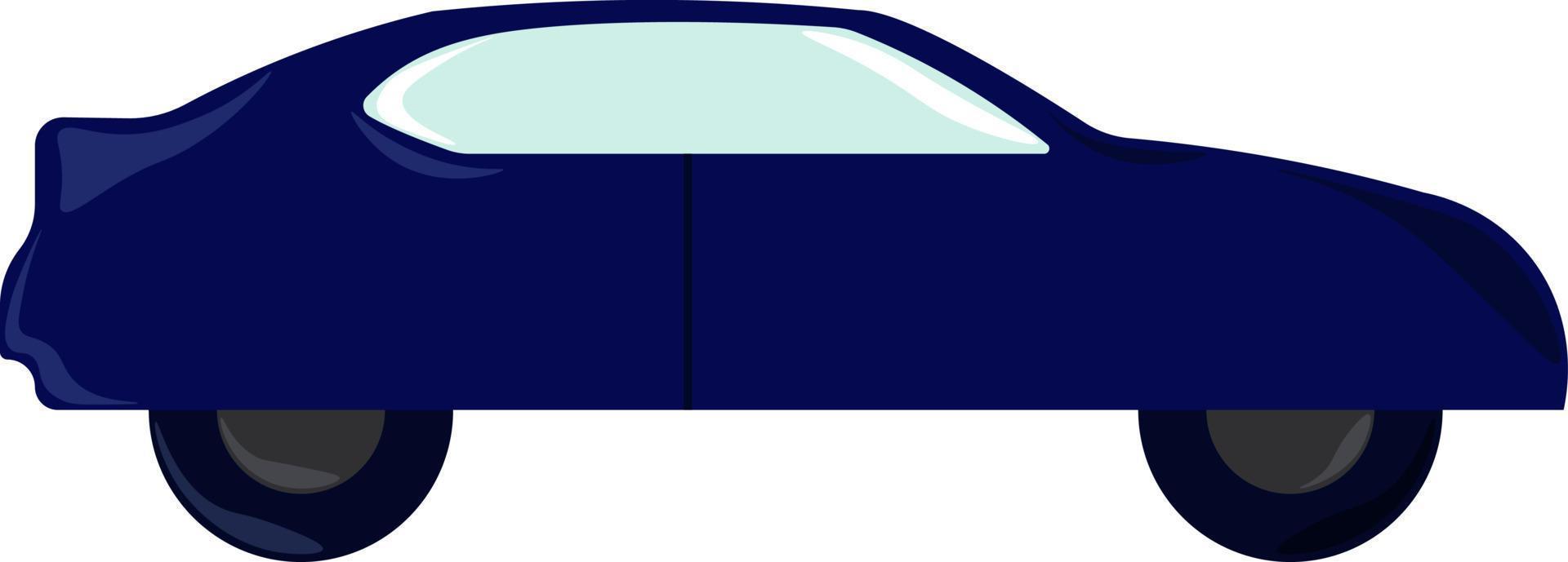 Blue car, illustration, vector on white background.