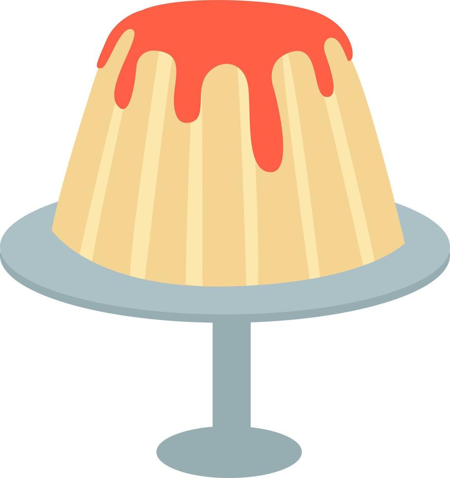 Milk pudding, illustration, vector on white background.