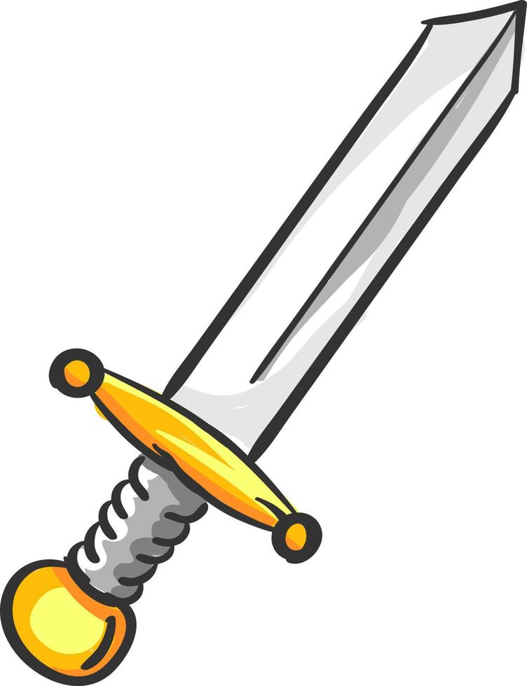 espada larga, ilustración, vector sobre fondo blanco