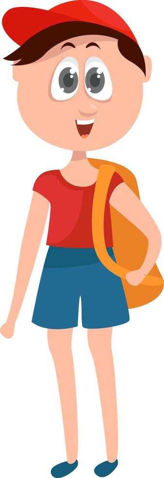 Young boy, illustration, vector on white background.
