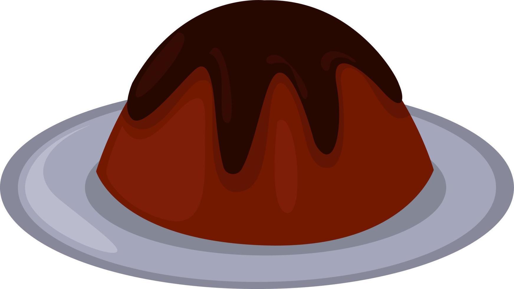 pudín de chocolate,ilustración,vector sobre fondo blanco vector