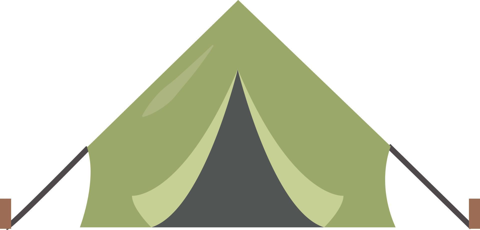 Green tent, illustration, vector on white background.