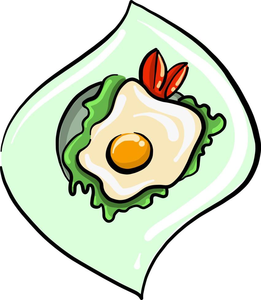 Delicious omlette, illustration, vector on white background