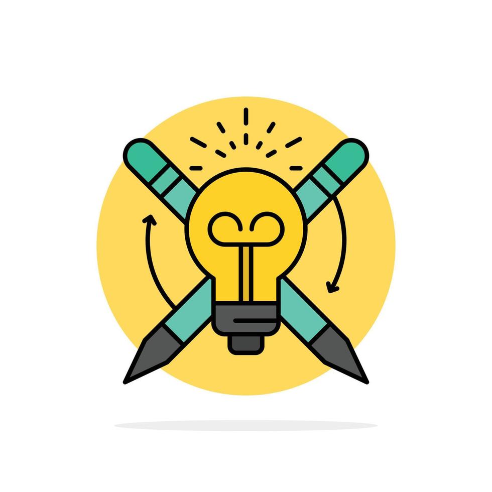 Success Bulb Light Focus  Abstract Circle Background Flat color Icon vector