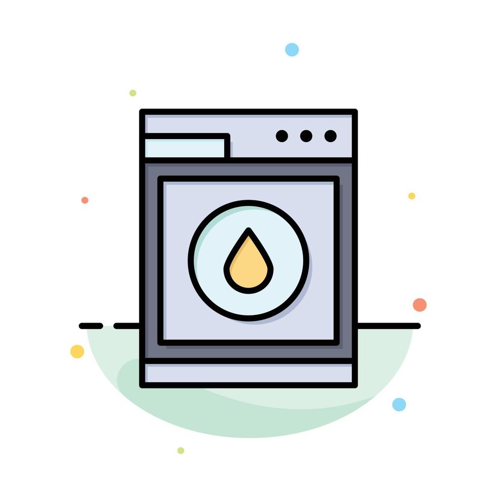 Laundry Machine Washing Robot Abstract Flat Color Icon Template vector