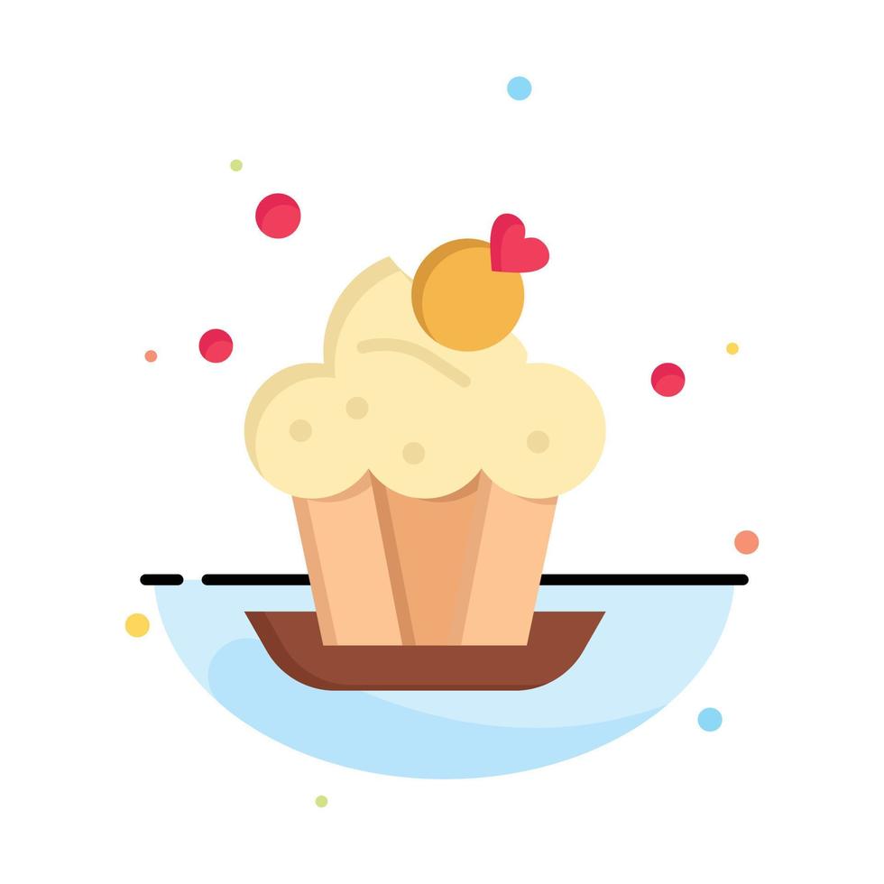 Bakery Cake Cup Dessert Abstract Flat Color Icon Template vector