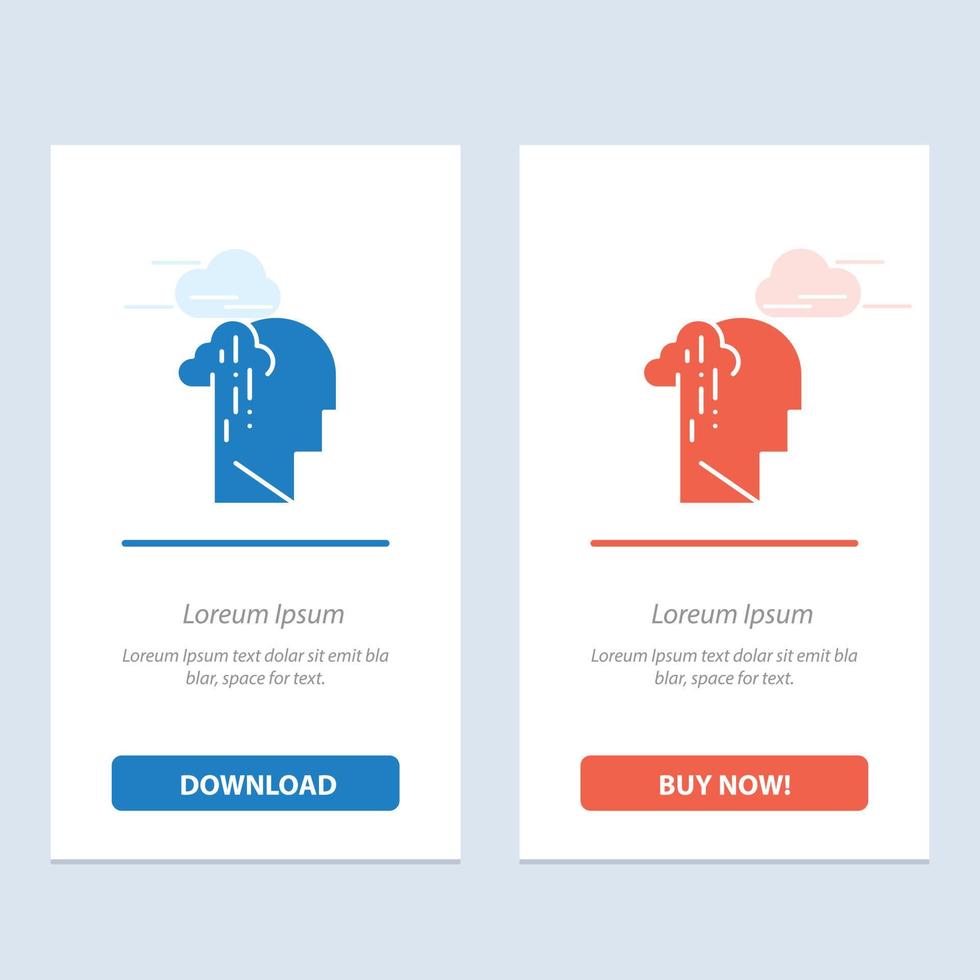 Depression Grief Human Melancholy Sad  Blue and Red Download and Buy Now web Widget Card Template vector