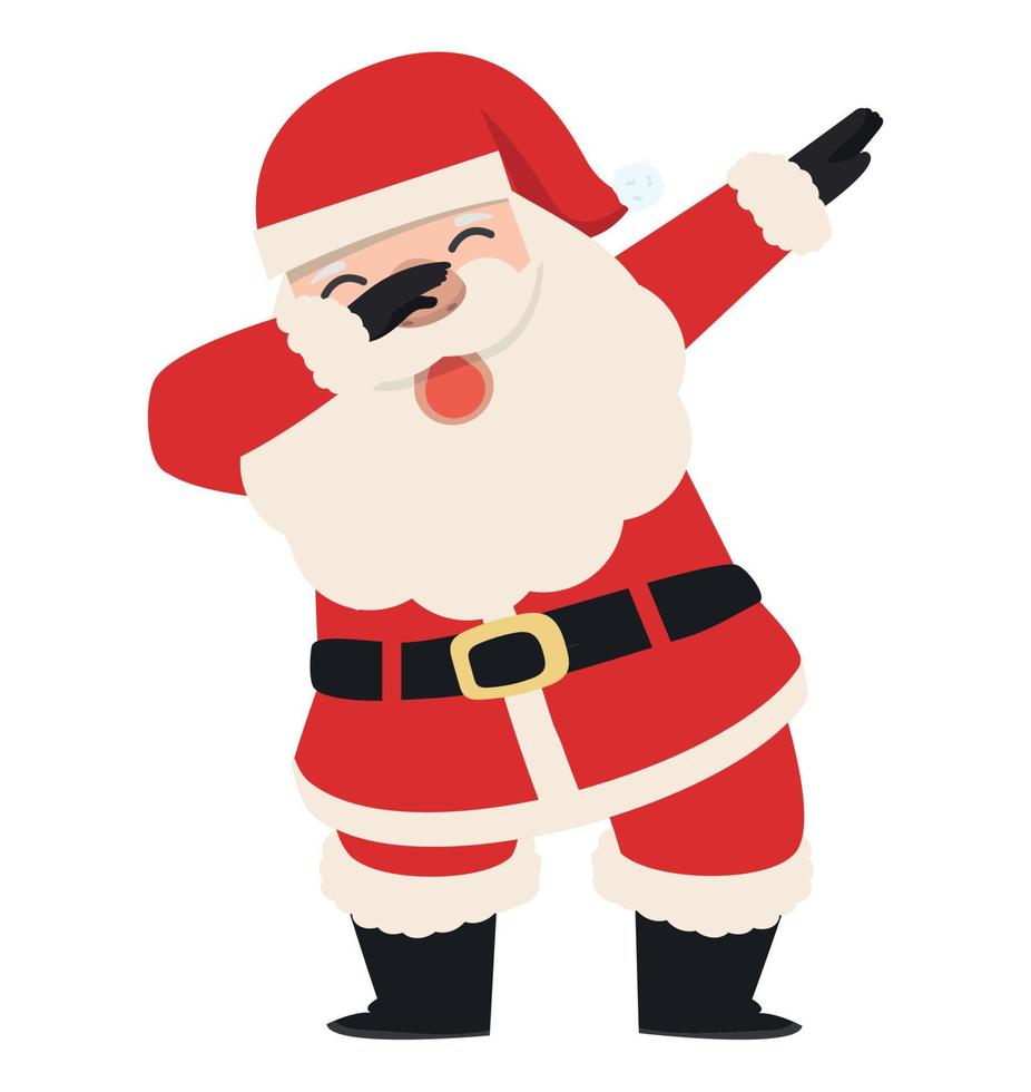 dibujos animados de baile dabbing santa claus vector