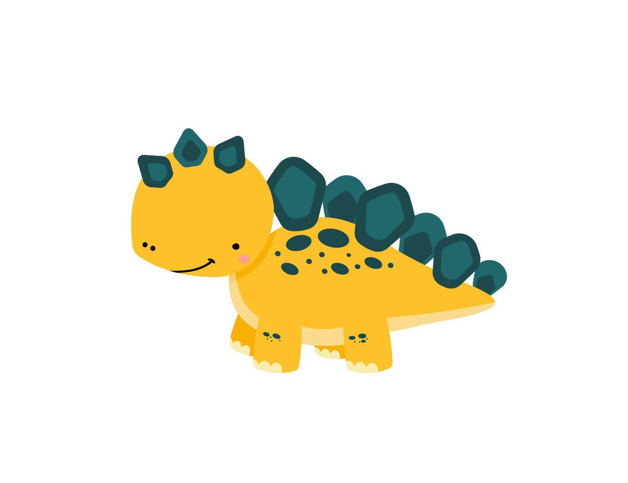 estegosaurio de dinosaurio de dibujos animados lindo. divertido personaje animal para el diseño de los niños. ilustración vectorial plana. vector