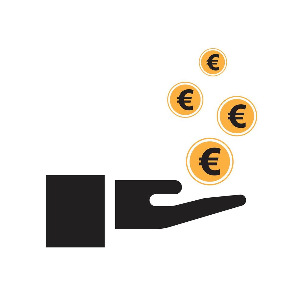 euro, dinero, vector, icono, ilustración, diseño, plantilla, -, vector